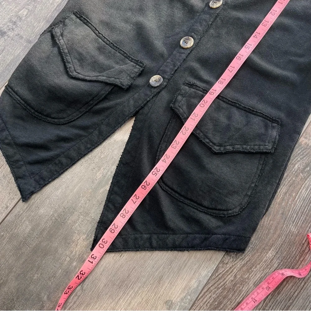 PRAIRIE UNDERGROUND Organic Cotton & Hemp Black Sweatshirt Sweater Vest M - Picture 5 of 5